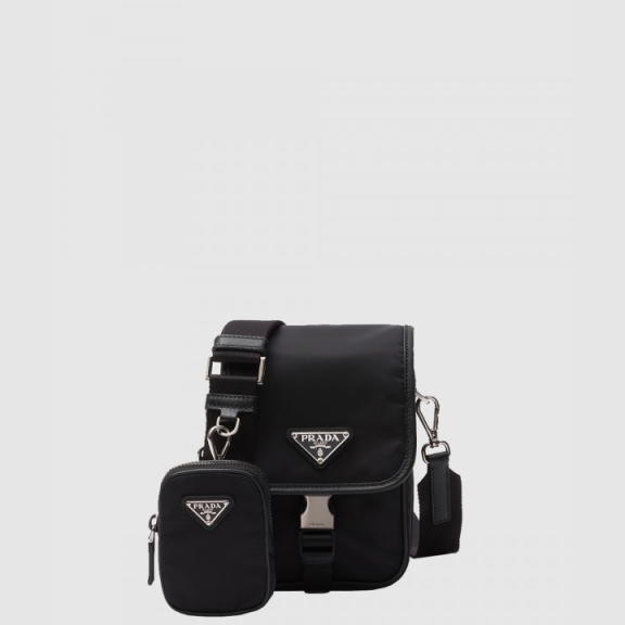 Re-Nylon and Saffiano Leather Shoulder Bag 2VD043