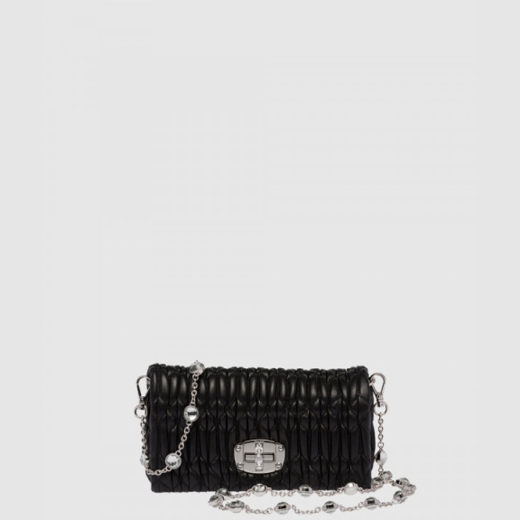 Miu Crystal Napa Leather and Crystal Mini Bag 5BP079
