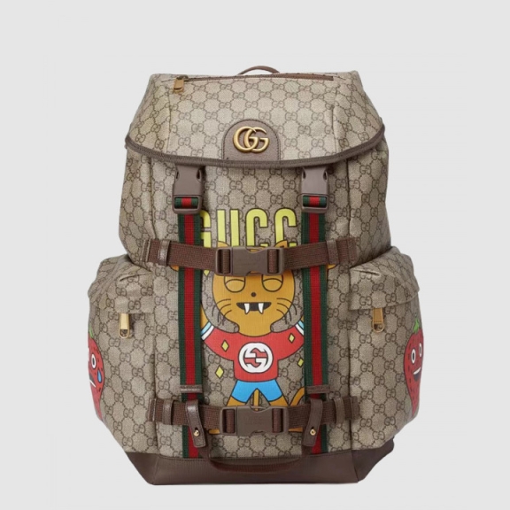 Cat Print Skateboard Backpack 690999