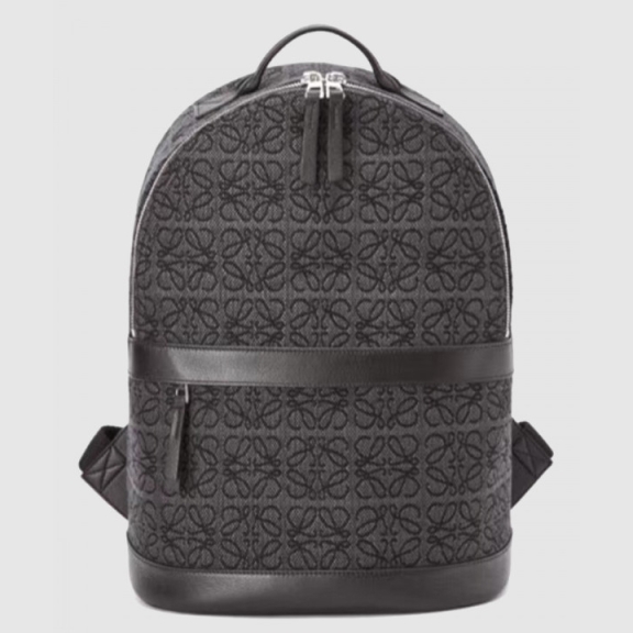 Round Backpack - Calfskin & Anagram Jacquard