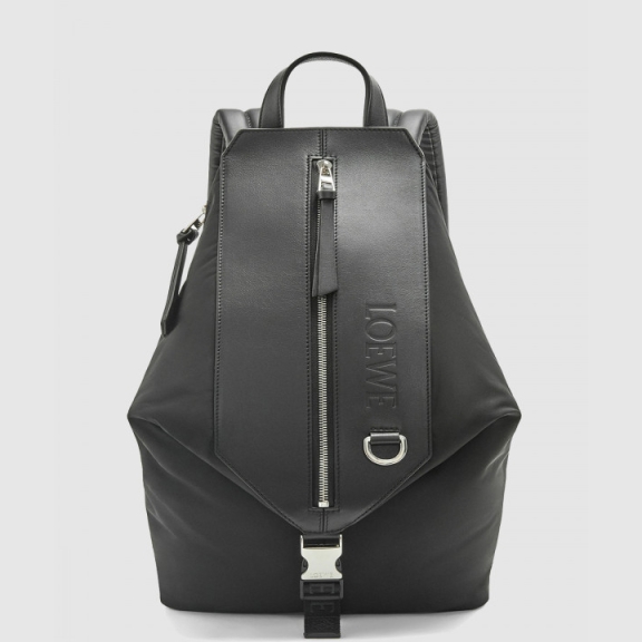 Small Convertible Backpack - Nylon & Calfskin
