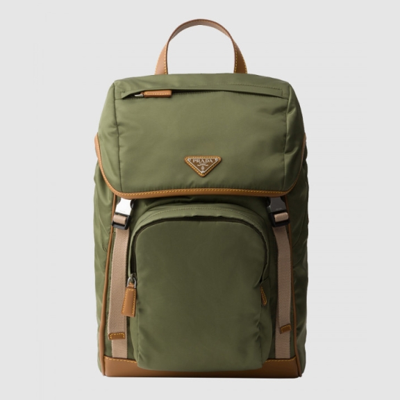 Re-Nylon and Leather Backpacks 2VZ135