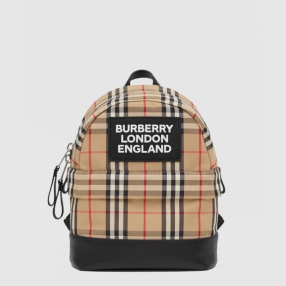 Logo Appliqué Vintage Check Backpack 80310061