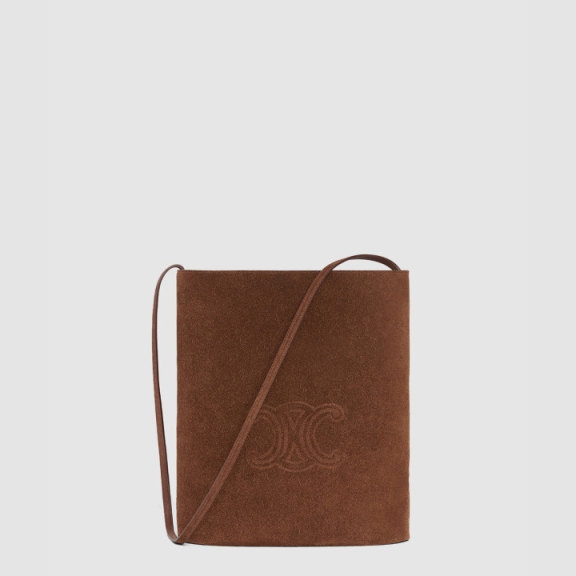 Celine Bucket Triomphe Embossed Suede Calfskin 194953