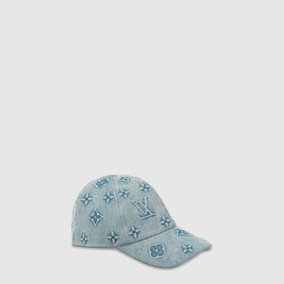 Monogram Washed Denim Baseball Cap M7156M