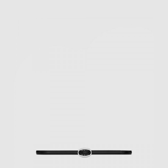 Oval Leather in Soft Buckle Slim Belt 756409