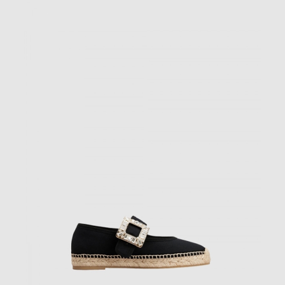 Rhinestone Buckle Espadrille 4123