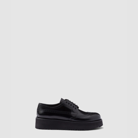 Prada Brushed Leather Derby Shoes 1E511N