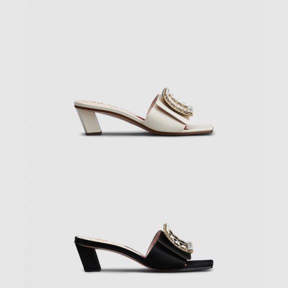 Roger Vivier Vicky Love Strass Buckle Mules 6583