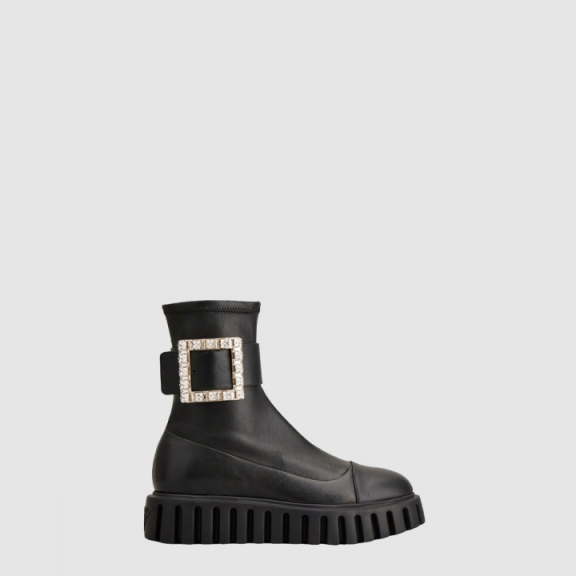 Buckle Block Heel Boots 6463