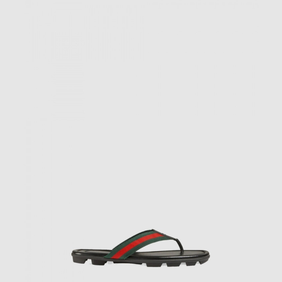 T-Strap Sandals in Webbed Leather 429362