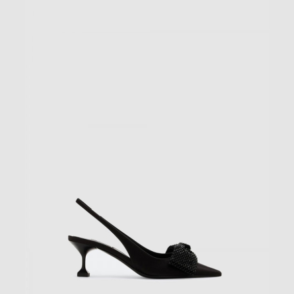 Satin Slip-on Ring Back Pumps 5I811D