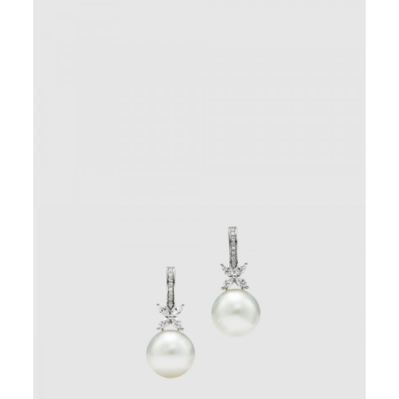 Diamond Earrings with Pearlsring
