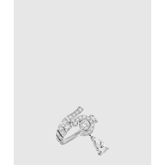 N°5 DROP WHITE Gold Ring J64256