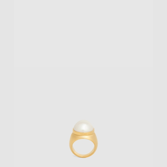 Resin Pearl and Gold-Embellished Shinju Ring 461CI6
