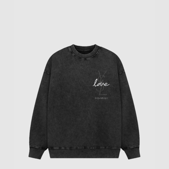 Saint Laurent Logo Print Cotton Top