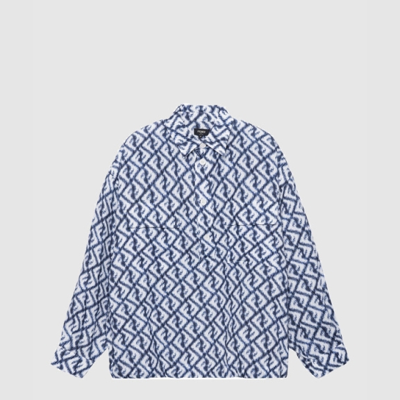 Fendi Logo Long Sleeve Print Coat