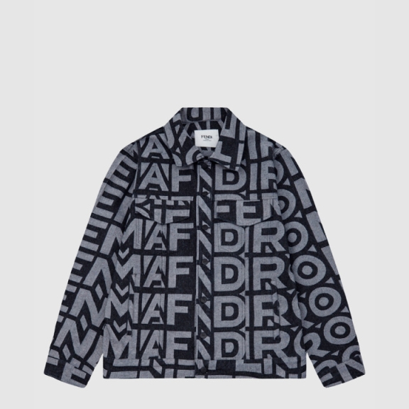 Fendi Logo Print Coat