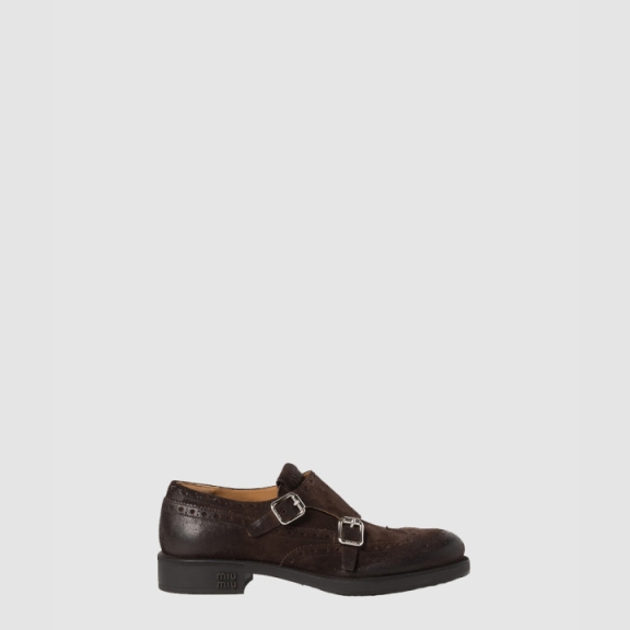 Miu Miu Suede Double Strap Loafers 5D773D