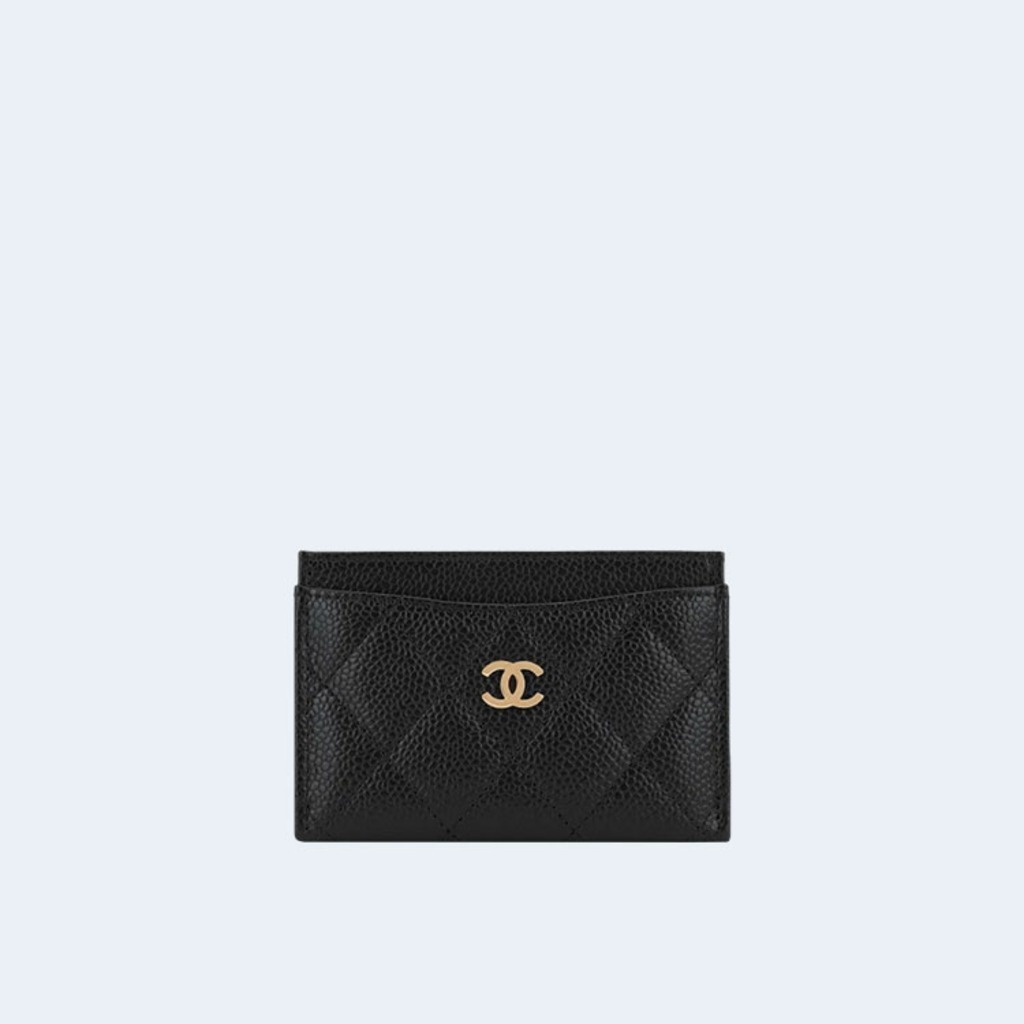 Chanel Classic Card Holder Black Gold
