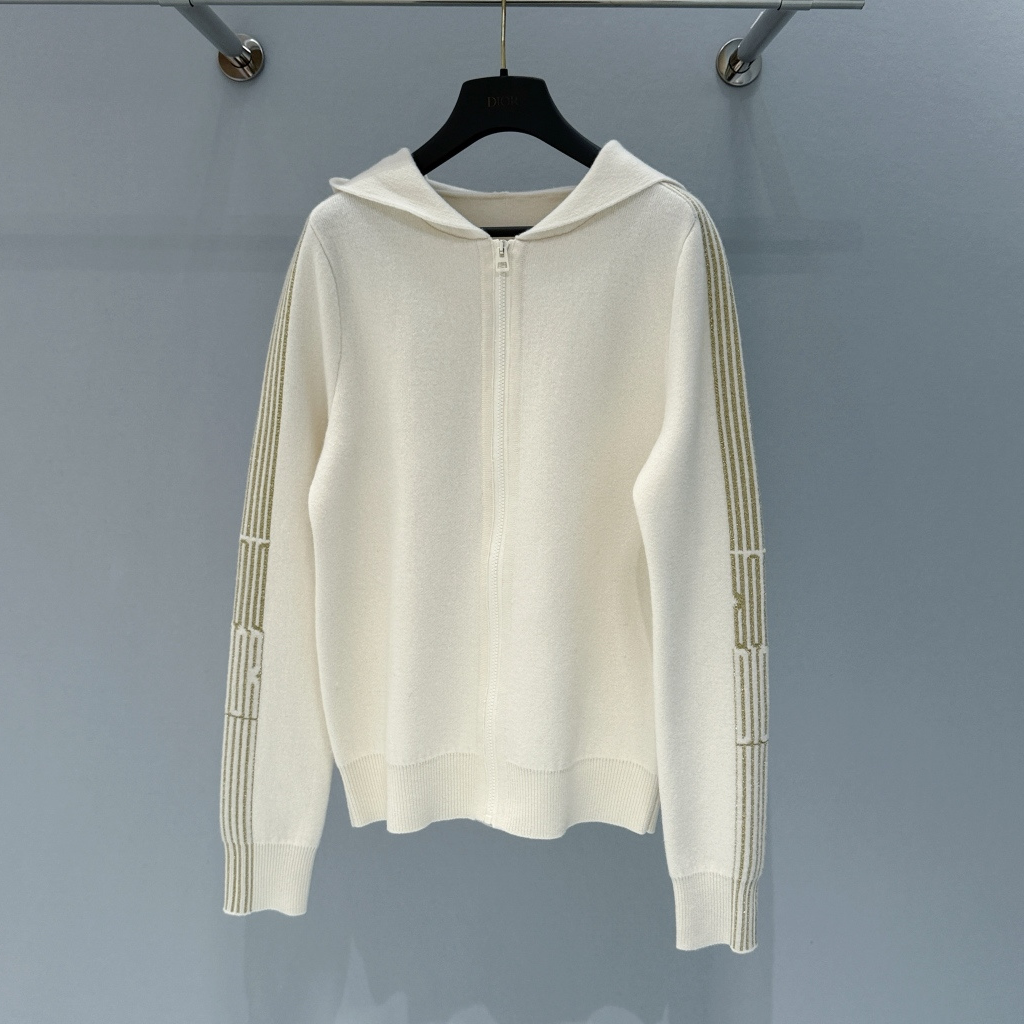Dior Hoodie Zip-Up White 001